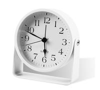 BORDEAG Réveil Analogique Silencieux, Petite Réveil De Voyage, Réveil Matin, Reveil Analogique sans Tic Tac, Réveil De Chevet avec Lumière, Métal Moderne Réveil, Réveil pour Famille à Bureau Chambre