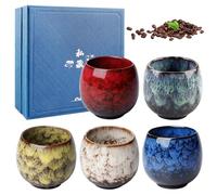 BORDEAG Set de 5 Tasses à Expresso en Céramique - 110ml - Mini Tasses à Thé et Café Pour Cadeaux