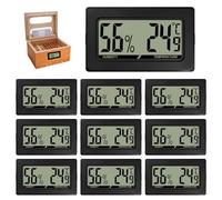 BORDEAG Thermometre Interieur - 10 Pièces Mini Thermomètre Hygromètre Interieur, Digital LCD Température Humidité Moniteur pour Bureau Cuisine Humidors Incubateurs Reptiles