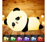 BORDEAG Veilleuse Bébé, Panda Veilleuse Enfant, Fonction Minuterie Lampe Chevet, Veilleuse Rechargeable, Lampe de Chevet Tactile, Veilleuse pour Enfants, Veilleuse Portable pour Noël Fille Garçon