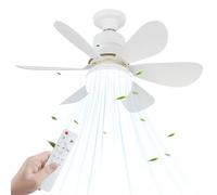 BORDEAG Ventilateur De Plafond Avec éclairage Et Télécommande, 40 W Plafonnier LED Avec Ventilateur, 3 Modes Et Vitesses Réglables, Minuterie, Lampe De Plafond Pour Salon Et Chambre