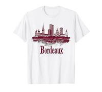 Bordeaux France Minimaliste Paysage urbain Voyage T-Shirt