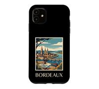 Bordeaux France Rivière City Retro Travel Graphic Coque pour iPhone 11