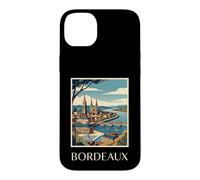 Bordeaux France Rivière City Retro Travel Graphic Coque pour iPhone 14 Plus