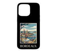 Bordeaux France Rivière City Retro Travel Graphic Coque pour iPhone 15 Pro Max