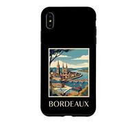 Bordeaux France Rivière City Retro Travel Graphic Coque pour iPhone XS Max