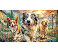Border-Collie 1000 pièces Puzzle Papier recyclé Défi de Jeu éducatif Jeu Familial Amusant & Stimulant Idée Cadeau Parfaite pour Femmes et Hommes 38x26/1000 pièces