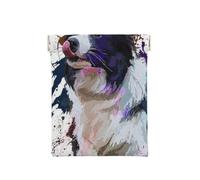 Border Collie Art Chien Peinture, Sac de Rangement pour Femmes, Portefeuille supérieur à Presser, Petit Porte-Monnaie, Pochette de Changement