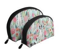 Border Collie Bleu Merle Mignon Collie Bleu Merle, Trousse de Maquillage Coquille Femme Petit Porte-Monnaie Trousse de Toilette Trousse à cosmétiques 2 pièces