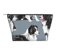 Border Collie Bleu, Trousse de Toilette Trousse de Maquillage Sac à cosmétiques Trousse de Toilette de Voyage Portable