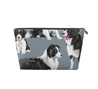 Border Collie Bleu, Trousse de Toilette Trousse de Maquillage Sac à cosmétiques Trousse de Toilette de Voyage Portable