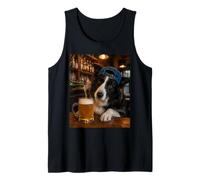 Border Collie Boire de la bière Chien Drôle Meme Débardeur