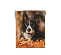 Border Collie Bokeh Automne Noir Border Collie, Sac de Rangement pour Femmes, Portefeuille supérieur à Presser, Petit Porte-Monnaie, Pochette de Changement