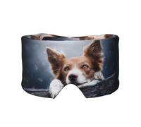 Border Collie brun Bokeh Dieu aux yeux jaunes,Masque pour les yeux bloquant la lumière Cache-yeux et cache-oreilles pour le sommeil