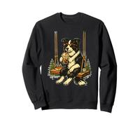 Border Collie Buvant du café glacé sur Une balançoire Sheltie DIGOR Sweatshirt
