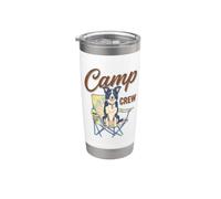 Border Collie Camp Crew Camping Dog Lover Outdoor Gobelet isotherme en acier inoxydable double paroi