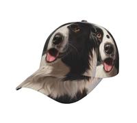 Border Collie Casquettes de baseball pour homme et femme - Profil bas - Chapeau de golf réglable - Casquette de balle lavée - Noir
