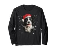 Border Collie Chapeau de Père Noël Amusant pour Chien Manche Longue