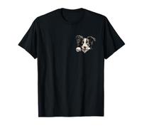 Border Collie Chien Maman Papa Nouveau Chiot Regarder T-Shirt