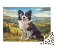Border Collie Chien Puzzle 1000 Pièces Adulte Jeu Éducatif Défi Cadeau De Fête Qualité Supérieure Cadeau Famille Intéressant 52x38cm/1000pcs