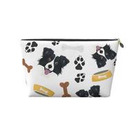Border Collie, Chien Souriant, Trousse de Toilette Trousse de Maquillage Sac à cosmétiques Trousse de Toilette de Voyage Portable