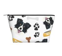 Border Collie, Chien Souriant, Trousse de Toilette Trousse de Maquillage Sac à cosmétiques Trousse de Toilette de Voyage Portable