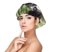 Border Collie Chiens Bokeh Animaux Noir Blanc,Bonnet de nuit en satin pour adulte - Bonnet de nuit élastique pour femme, couvre-cheveux de nuit