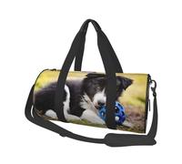 Border Collie Chiens Chiot Animaux Bordure Noire, Sac de Voyage de Grande capacité, Sac à Main Rond, Sac de Voyage de Sport, fourre-Tout, Sac de Fitness