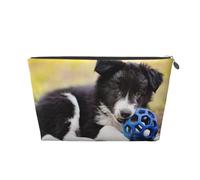 Border Collie Chiens Chiot Animaux Bordure Noire, Trousse de Toilette Trousse de Maquillage Sac à cosmétiques Trousse de Toilette de Voyage Portable
