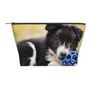 Border Collie Chiens Chiot Animaux Bordure Noire, Trousse de Toilette Trousse de Maquillage Sac à cosmétiques Trousse de Toilette de Voyage Portable