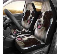Border Collie en Fourrure De Chien 2 Pièces Housses De Siège De Voiture Avant Lavable Siège Avant Housses Élastiques Housse De Sieges Auto Universel pour Bus SUV Camion