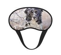 Border Collie Hiver Blanc Neige Chiens Noirs,Masques de sommeil occultants, cache-yeux couvrants, masques de sommeil anti-lumière