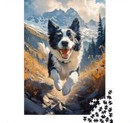 Border Collie Mountain Run, Puzzle Adulte 1000 Pièces, 52x38cm/1000pcs