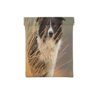 Border Collie Pelouse Animaux Noir Bordure Blanche, Sac de Rangement pour Femmes, Portefeuille supérieur à Presser, Petit Porte-Monnaie, Pochette de Changement