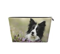 Border Collie Pelouse Border Collie Noir Animaux, Trousse de Toilette Trousse de Maquillage Sac à cosmétiques Trousse de Toilette de Voyage Portable