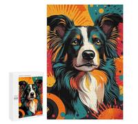 Border Collie Pop Art Energetic Border Collie in Pop Art Form Puzzle-Image pour Adultes, 1000 PCS - Cadeau D’Hiver; pour Partager Un Moment Autour De La Table