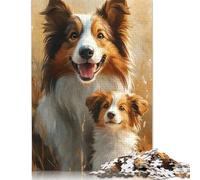 Border Collie Puppy Portrait Puzzles 1000 Pieces Cadeau Unique Jeu Éducatif Défi Jouet À De Qualité Supérieure Peinture Art pour Adultes Et Enfants À Partir De 14 Ans 1000pcs (75x50cm)