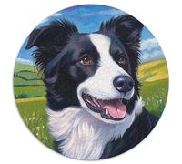 Border Collie Puzzle 1000 Pieces Cadeau Unique Jeu Éducatif Défi Jouet À De Qualité Supérieure Peinture Art pour Adultes Enfants 1000pcs (67.5x67.5cm)