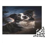 Border Collie Puzzle Adulte 1000 Pièces Puzzle 3D Cute Puppy Bricolage Home Decor 1000pcs (75x50cm)