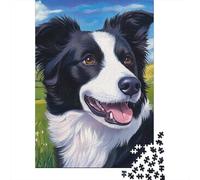 Border Collie Puzzles 1000 Pièces Cadeau Unique Jeu ÉduChatif Défi Jouet À De Qualité Supérieure Peinture Art pour Adultes Et Enfants 1000pcs (75x50cm)