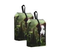 Border Collie Stone Chiens Bruns Doux Animaux de Compagnie， Lot de 2 Sacs à Chaussures de Voyage, Sacs de Rangement imperméables, Organisateur de Chaussures pour Les Voyages et la Maison