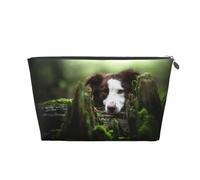 Border Collie Stone Sweet Brown Chiens Animaux, Trousse de Toilette Trousse de Maquillage Sac à cosmétiques Trousse de Toilette de Voyage Portable