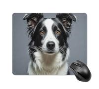 Border Collie Tapis de souris carré portable avec base en caoutchouc antidérapant 18 x 22 cm Tapis de souris ultra fin pour ordinateur portable Accessoires de bureau