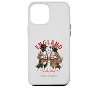 Border Collie Tasse Couple de Chiens Amour Café Drapeau Angleterre Coque pour iPhone 12 Pro Max