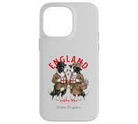 Border Collie Tasse Couple de Chiens Amour Café Drapeau Angleterre Coque pour iPhone 14 Pro Max