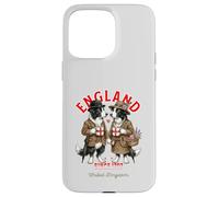 Border Collie Tasse Couple de Chiens Amour Café Drapeau Angleterre Coque pour iPhone 15 Pro Max