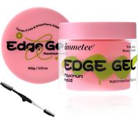 Border Gel,Strong Hold Styling Gel For Frizz Control,With Edge Control Brush,Gives Shine To Unruly Hair (Watermelon Flavor 100g)