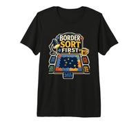 Border Sort First Loisir Table Calme T-Shirt Haut de Gamme
