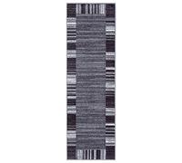 Border Tapis moderne à poils courts (67 x 400 cm, bordure et toucher doux, 100 % polypropylène, résistant et facile d'entretien, idéal pour le salon, la chambre à coucher, le couloir) gris, crème