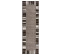 Border Tapis moderne à poils courts avec bordure et toucher doux 100 % polypropylène, résistant et facile d'entretien, idéal pour le salon, la chambre à coucher, le couloir) Marron, taupe, crème